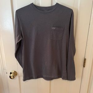 Vineyard Vines Mens Long Sleeve T-shirt Gray Size Small
